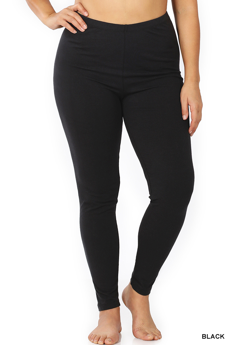 Zenana Women's Premium Cotton Full Length Leggings, 2-Pack photo 4