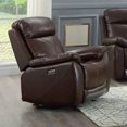 thumbnail image 2 of Fauteuil Inclinable Électrique en Cuir Véritable Brun avec Chargeurs USB, 2 of 2