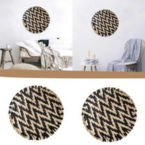 Casaio Decorative Wall Basket Wall Basket Decor Boho Wall Hanging Decor Rattan Wall Decor Flat Round Wicker Woven Macrame Tapestry Wall Basket Serving Tray Art Handmade Set For Bedroom Living Room