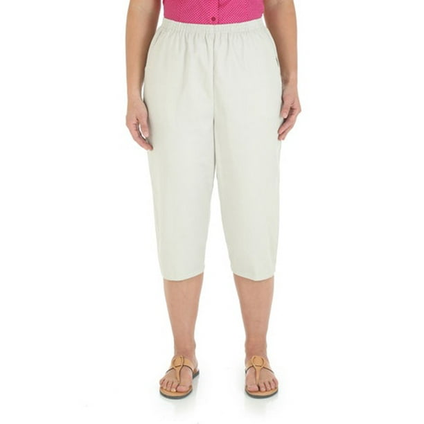 Chic - Women's Comfort Collection Elastic-Waist Capri - Walmart.com ...