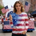 thumbnail image 5 of ASDFVBKG American Flag Shirts for Women 1776-2026 250th Anniversary Tees Crewneck Patriotic Blouse Crewneck Tops for Women Red 2XL, 5 of 5
