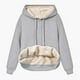 thumbnail image 1 of Sudadera con capucha y forro polar cálido para mujer, informal, de inviernoLight gray, 1 of 5