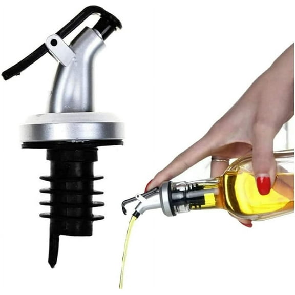Pourer Dispenser Oil Drizzler Sprayer with Dust Cap Pourers Plastic Nozzle Spirit Wine Tapered Spout for Bar, Kitchen Use Open & Close