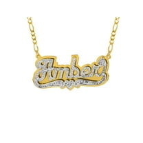 Personalized Name Necklace with Beading and Rhodium