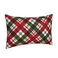 thumbnail image 4 of ZNDUO Rectangular Plush Cushion Cover, Abstract Christmas Plaid Pattern Non-Pilling Hidden Zip Bedroom Sofa Pillowcases, 16"x24", 4 of 8