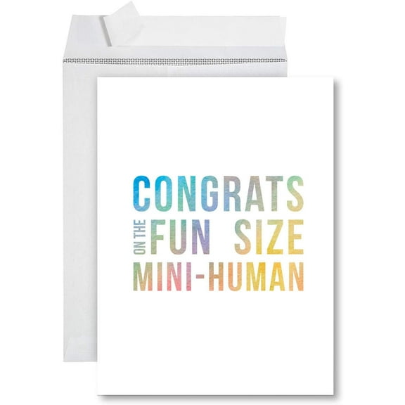 Koyal Wholesale Funny Jumbo Baby Shower Card With Envelope 8.5 x 11 inch, Funny Greeting Card, Fun Size Mini Human