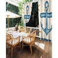 thumbnail image 5 of nqOlkjepod Outdoor Curtains for Patio Waterproof, Summer Nautical Blue Outdoor Privacy Panels Grommet, Ocean Anchor Starfish Striped Blackout Outside Curtains for Porch/Cabana 54"x95", 2 Panels, 5 of 8