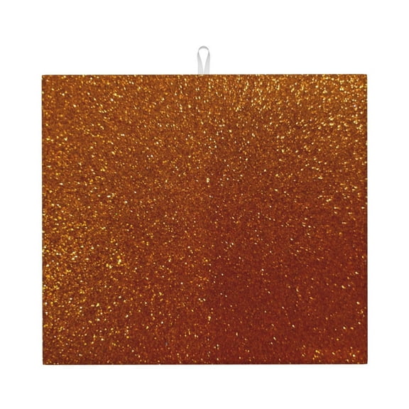 Goofa Dish Drying Mat Super Absorbent Drying Mat Large Dish Drying Mats for Kitchen Counter Easy Clean Dish Mat Kitchen Drying Mat 16" x 18" ( Orange Glitter )