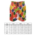 thumbnail image 7 of JRXY Pink Strawberries Men's Beach Shorts in Watercolor Style with Drawstring & Pockets 3Xl, 7 of 7