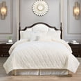 thumbnail image 2 of Home Soft Things 7 Piece Ogee Faux Fur Embroidery Bedspread Set - Antique White - Queen (90" x 90"), 2 of 8