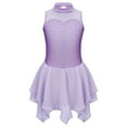 thumbnail image 2 of iixpin Kids Girls Shiny Sleeveless Figure Ice Skating Dress Ballet Lyrical Dancewear Modern Dance Performance Costume Lavender 6, 2 of 6