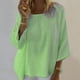 thumbnail image 2 of Blusa de manga larga suelta con cuello redondo de color sólido informal a la moda para mujer Pompotops FGAJ5469, 2 of 8