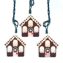 Kurt S. Adler UL4379 12 ft. UL 10-Light Gingerbread House Light Set - Brown