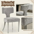 thumbnail image 4 of Mid Century Dining Chairs Set of 6, Farmhouse Linen Fabric Upholstered Accent Chair Curved Backrest with Copper Nails Around,Kitchen Chairs with Hardwood Frame, 4 of 9