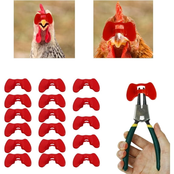 101PCS Pieces Pinless Peepers for Chicken Blinders with Pliers Set Pheasant Poultry Blinders Spectacles Anti Pecking Eye Glasses Tool for Chicken Pheasant Eye Protector
