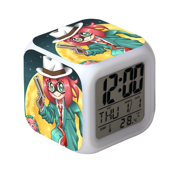TIMPCV Wekity Anime Alarm Clock One Piece LED Square Clock Digital