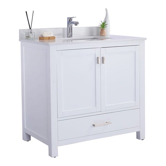 Laviva Wilson 36" Wood Cabinet with Quartz Countertop in White