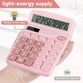 thumbnail image 4 of Niulife Office Desk Calculator with Solar Power, 12 Digits Large LED Display, Calculators Desktop with Big Buttons, Pink Office Home School Supplies, 4 of 6