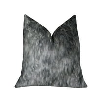 Plutus Wild Gray Wolf Gray White Handmade Luxury Pillow 12"L x20"W