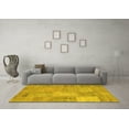 thumbnail image 3 of Ahgly Company Indoor Round Patchwork Yellow Transitional Area Rugs, 8' Round, 3 of 4