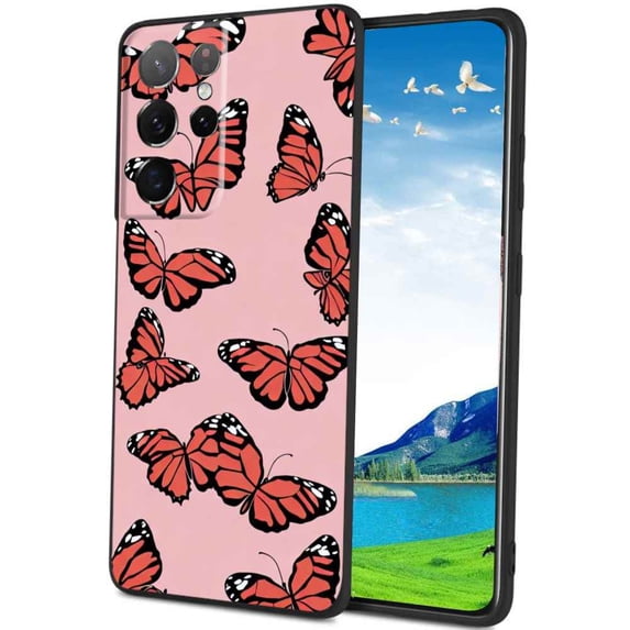 Compatible with Samsung Galaxy S23 Ultra Phone Case, Butterflies-67 Case Silicone Protective for Teen Girl Boy Case for Samsung Galaxy S23 Ultra