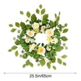 thumbnail image 2 of Spring Artificial Peony Flower Easter Wreath, Handmade Floral Wall Hanging Easter Decorations, Elegant Door Hanging Wreath for Home, Porch, Living Room, Mantel and Spring Festival Decor, 26in, White, 2 of 7