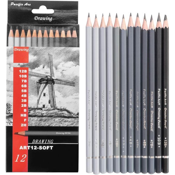 Graphite Drawing Pencil Sets soft set of 12 by