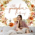 thumbnail image 4 of A Little Pumpkin is On The Way Backdrop Pumpkin Theme Baby Shower Party Decorations Fall Pumpkin Floral Baby Shower Photoshoot Background Photo Booth Banner, 4 of 5