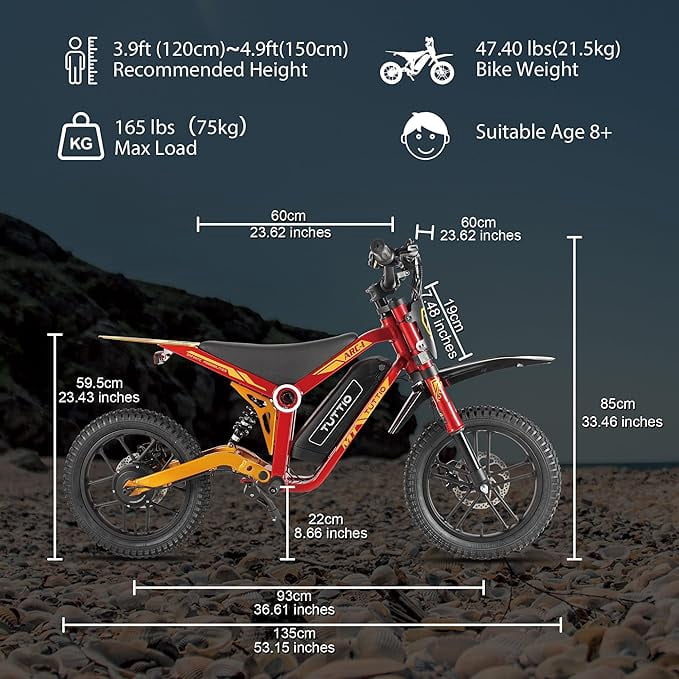 TUTTIO Electric Dirt Bike Combo - Soleil01 & ARC-I, 2000W 48V 21Ah Electric Motocycle for Adult with Max 37mph & 750W 36V 13AH Mini E-Bike for Kids, 2Pcs Family for Parent-Child Riding