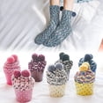 thumbnail image 1 of Calcetines de lana de Coral para mujer, medias cálidas de suelo cálido, pastel de colores pastel, gruesas, informales, Kawaii, Otoño e Invierno, 1 of 5