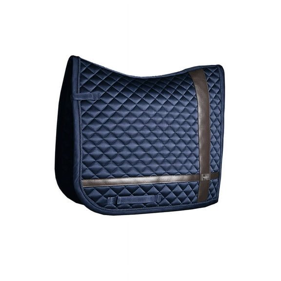 Equestrian Stockholm Dressage Saddle Pad Leather Deluxe Silver FULL