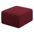 thumbnail image 2 of ZZYuan Big Clearance Square Ottoman Ottoman Slipcovers Folding Storage Stool Furniture Protector form Fit with Elastic Bottom High Spandex Small Checks Fabric Wine Red New!, 2 of 9