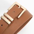 thumbnail image 2 of Women's Leather Belt for Jeans Pants Dresses Fashion Ladies Belt Square Gold/Silver Buckle Waist Belt for Women, 2 of 6