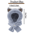 thumbnail image 2 of Tumao Scarf Hat with Fox Ears, Hooded Warm Scarf Fluffy Soft Bear Warmer Neck, Winter Cozy Gifts, 2 of 6