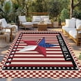 thumbnail image 2 of Independence Day Outdoor Rug for Patio/Deck/Porch, Non-Slip Large Area Rug 5 x 8 Ft, U.S Flag Stars Red White Striped Indoor Outdoor Rugs Washable Area Rugs, Reversible Camping Rug Carpet Runner, 2 of 8