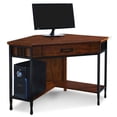 thumbnail image 2 of Leick Ironcraft Corner Computer Desk in Mission Oak, 2 of 6