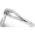 thumbnail image 4 of Sterling Silver Rhodium-Plated Cz Heart Dangle Ring (Size 6) Made In China qr7196-6, 4 of 5