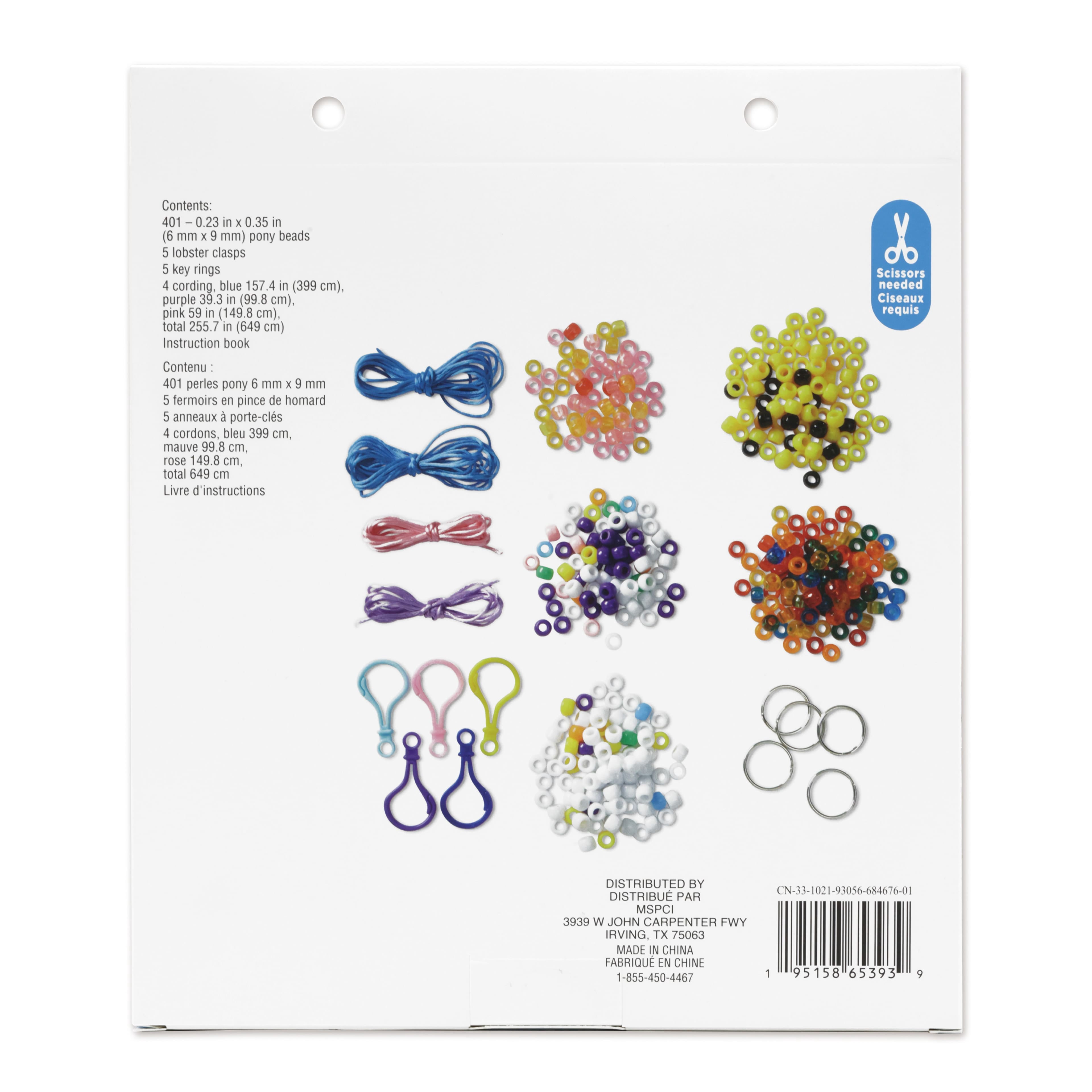 Creatology My 1st Pony Bead Kit, 9 Pack, Assorted Colors, 415 Pieces per Kit, Ages 6 and Up