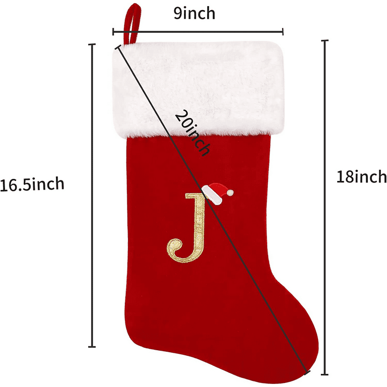 infleesh 20 Inches Monogrammed Red Christmas Stockings Holder with  Letters,Super Soft Christmas Stoc…See more infleesh 20 Inches Monogrammed  Red