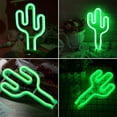 thumbnail image 5 of Green Cactus Neon Light Signs LED Cactus Neon Lights Night Lights with Pedestal Room Decor Battery/USB Operation Cactus Lamps Neon Signs Light Up Children's Room Bedroom Wedding, 5 of 7