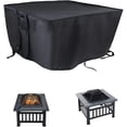 thumbnail image 1 of 32x32x17in Heavy Duty Waterproof Cover for Square Gas Fire Pit - Silver Coated Patio Table Cover, 1 of 5