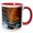Red/White, variant on 3drose, Usa, Utah, Zion Np. Autumn Inside the Narrows of the Virgin River., 11oz Two-tone Black Mug