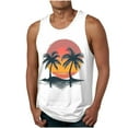 thumbnail image 2 of Fnnxeal Men's Lightweight Polyester Tank Top Print Casual Summer Sleeveless Breathable Tank Top for Men White, 2 of 5