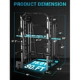thumbnail image 4 of Smith Machine Home Gym,2200LBS Multifunctional Power Cage with Smith Bar, LAT Pull-Down, Cable Systems, Leg Hold-Down and More Attachments, Workout Equipment, 4 of 8