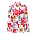 thumbnail image 4 of Pntutb Camisa De Solapa De Manga Larga Con Botones Estampado De Flores Para Mujer Liquidación Pntutb Pntutb-17, 4 of 5