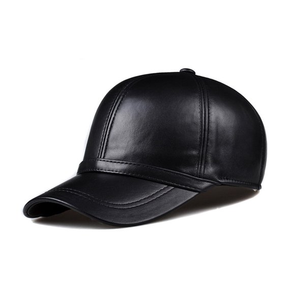 Sp-ring Genuine Leather Man's Baseball Cap Male Adjustable Trucker Driving Black Sna-pback Hats ,Classic Design