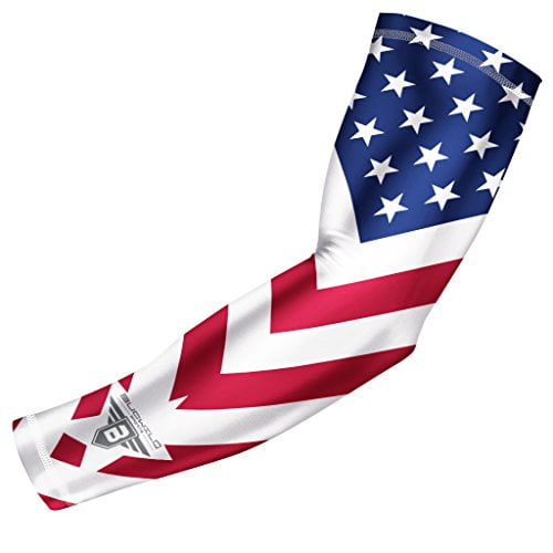 NEW Baseball Softball Dri Fit Compression Arm Sleeve US Flag Red White Blue USA 