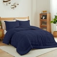 thumbnail image 6 of Peace Nest Hotel Collection Satin Silky All Season Down Alternative Comforter for a Restful Night's Sleep, Navy, Queen, 6 of 6