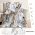 thumbnail image 5 of Marble White Yellow Blanket Soft Cozy Warm Twin Blanket for Bed, Plush Fuzzy Flannel Fleece Blankets for Sofa, Modern Art Ink Painting Throw Blankets for Couch, Lightweight Gifts for Women, 60"x80", 5 of 9