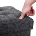 thumbnail image 5 of SONGMICS 15" Storage Ottoman Bench Cube Footrest, Folding, Dark Gray, 5 of 8